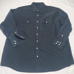 Proper Cloth Men's Western Pearl Snap Button Up Shirt Black (Fits XXL/XXXL)